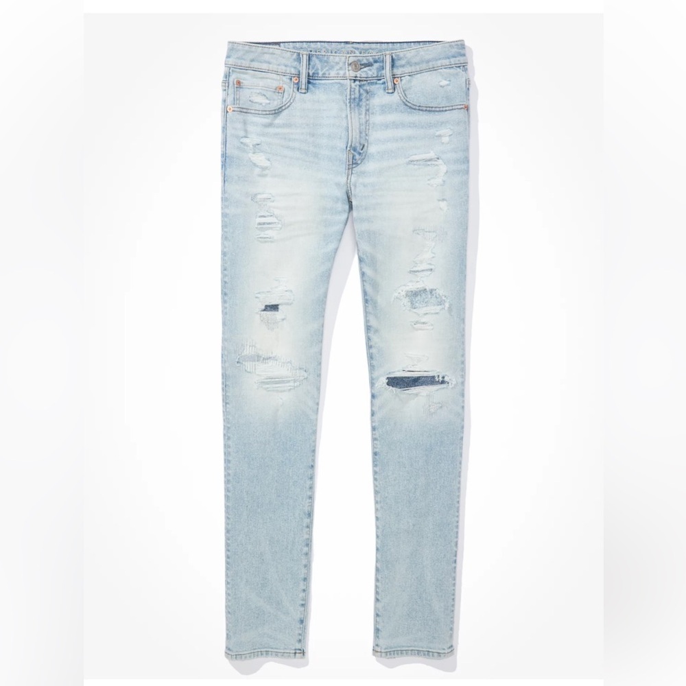 American Eagle Outfitters airsoft+ Athletic Skinny Jeans Distressed w28 L28